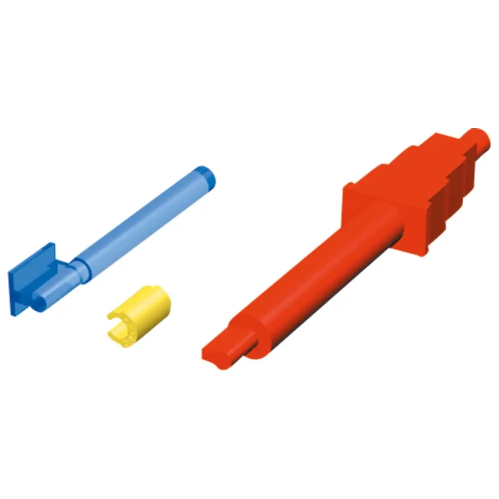 Alphadent PRECI-VERTIX Standard - Set 6 Patrizen mit angesetztem Parallelhalter, 6 gelbe Matrizen, 1 Eindrückstift