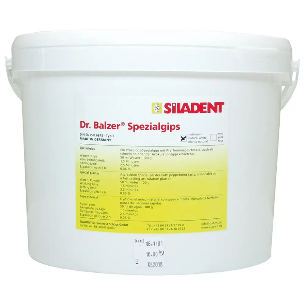 SILADENT Dr. Balzer® Spezialgips - Eimer 10 kg Gips naturweiß