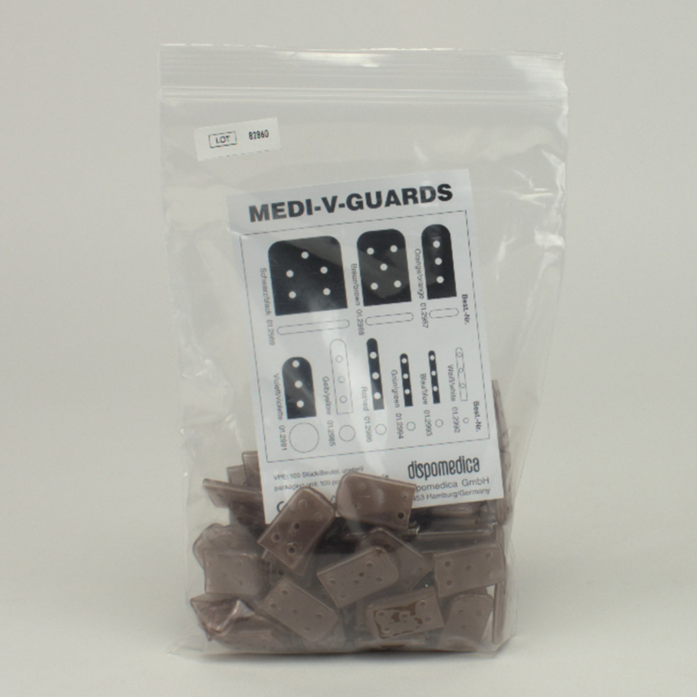 GX216045_MediVGuards_braun_159x2mm_100St Medi-V-Guards braun 15,9x2mm 100St