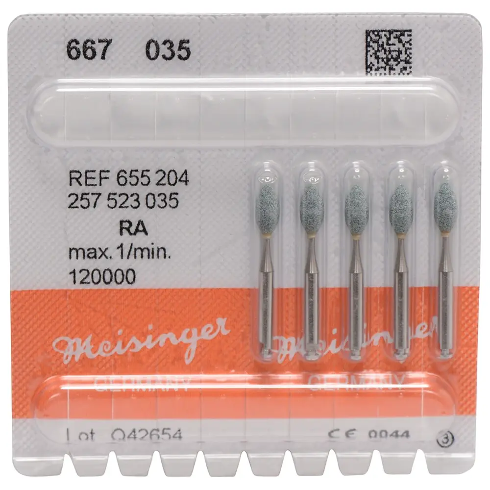 Hager & Meisinger Keramische Schleifer 667 - Packung 5 Stück grün mittel, RA, Figur 257, 7 mm, ISO 035