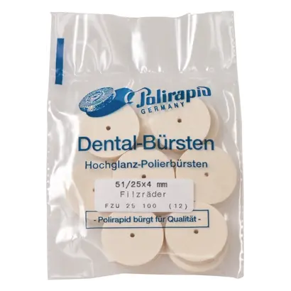 Polirapid Dr. Montemerlo GmbH & Co. KG Filzscheibe unmontiert 51/25x 4mm Pa 12