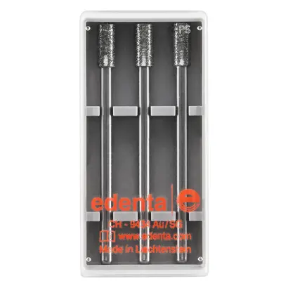 Edenta Diamanten 840/841 - Packung 3 Stück Standard, HP, Figur 111 Zylinder flach, 8 mm, ISO 033
