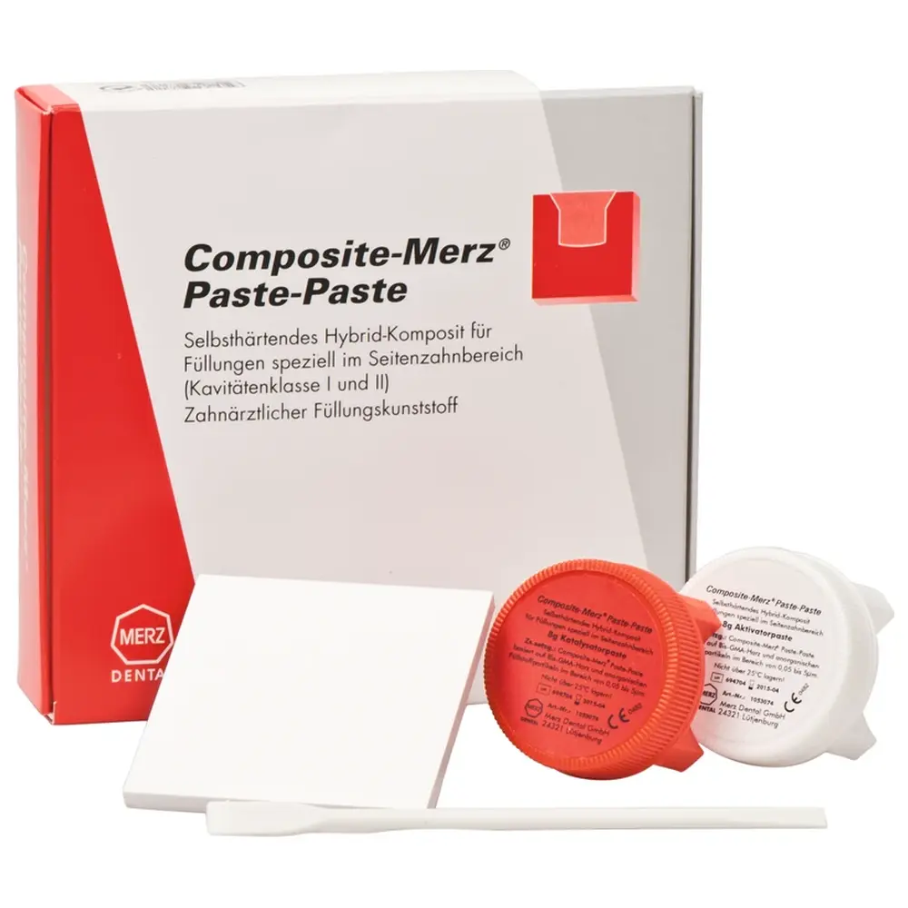 Merz Dental Composite-Merz® Paste-Paste - Packung 8 g Aktivatorpaste, 8 g Katalysatorpaste universal, Zubehör