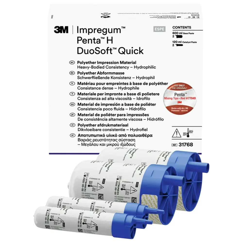 Solventum Dental Solutions Impregum™ Penta™ DuoSoft™ - Refill Packung 2 x 300 ml Basispaste, 2 x 60 ml Katalysator, Penta H DuoSoft Quick