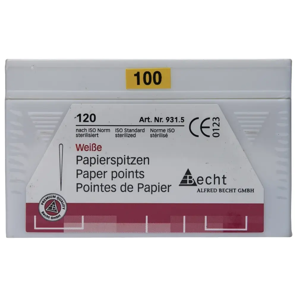 Becht Papierspitzen weiß - Packung 120 Stück ISO 100