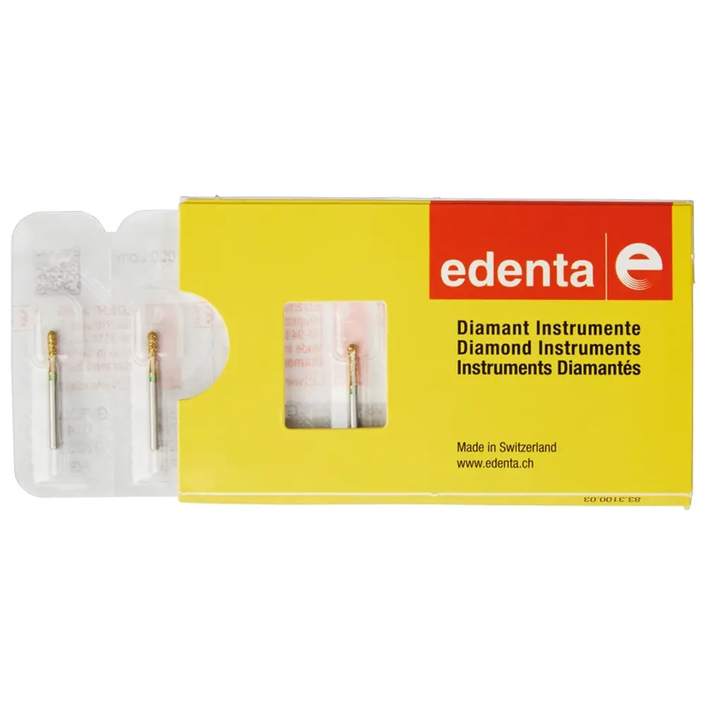 Edenta DIACUT V830L - Packung 5 Stück grün grob, FG, Figur 239 Birne lang, 5 mm, ISO 014