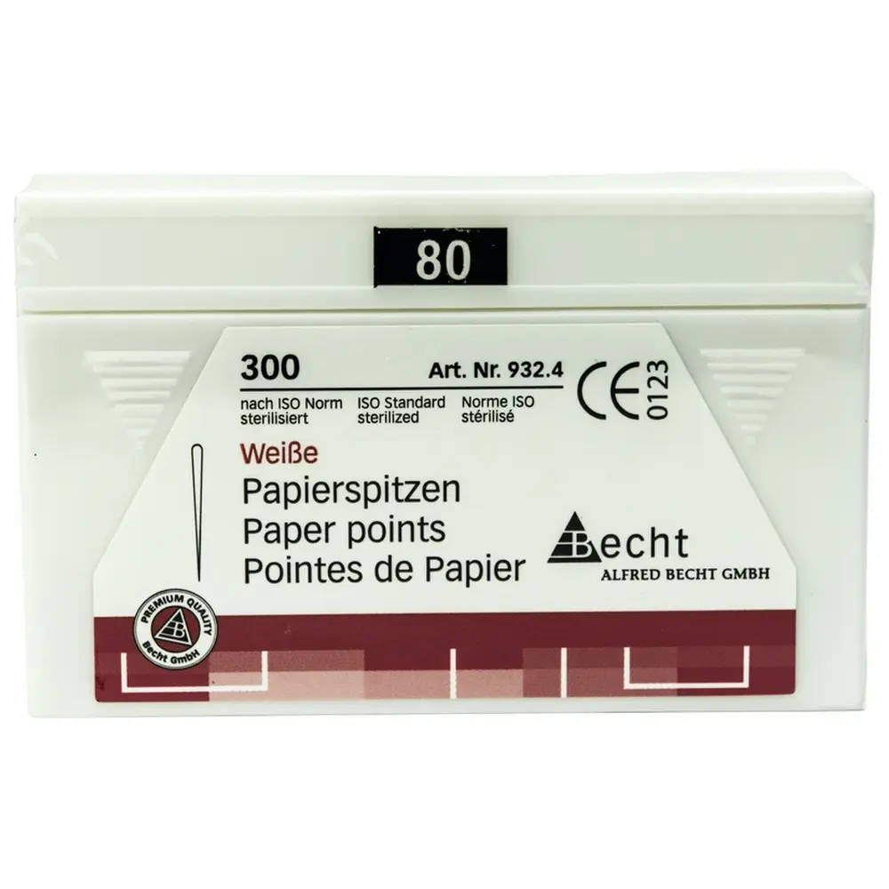 Becht Papierspitzen weiß - Packung 300 Stück ISO 080