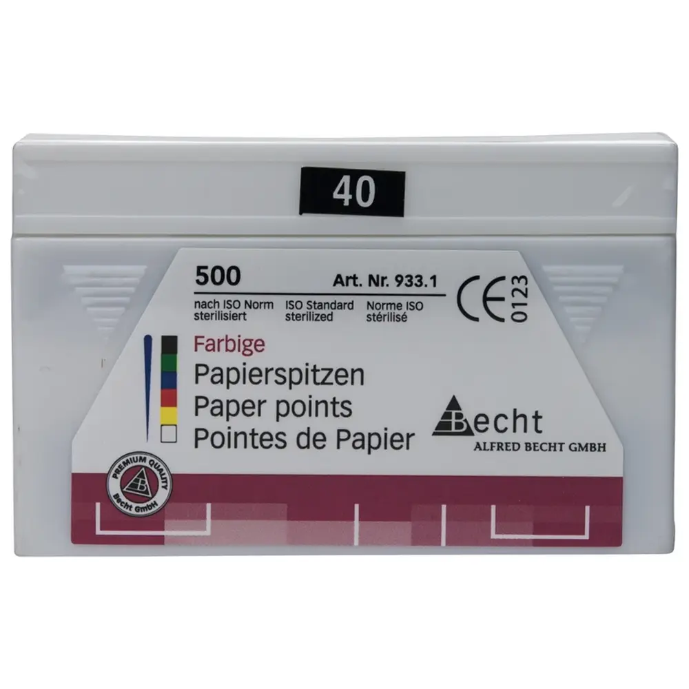 Becht Papierspitzen farbig - Packung 500 Stück ISO 040