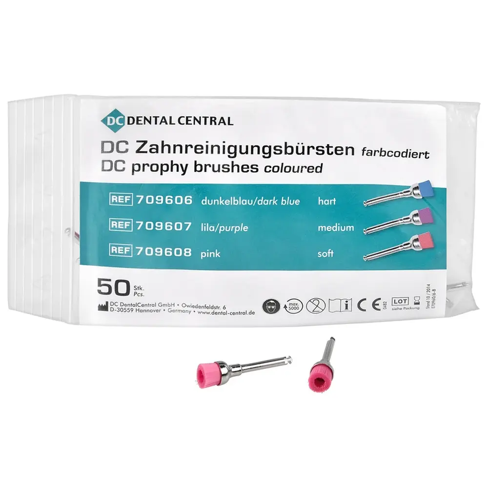 DC Dental Central DC Zahnreinigungsbürsten - Packung 50 Stück pink, soft
