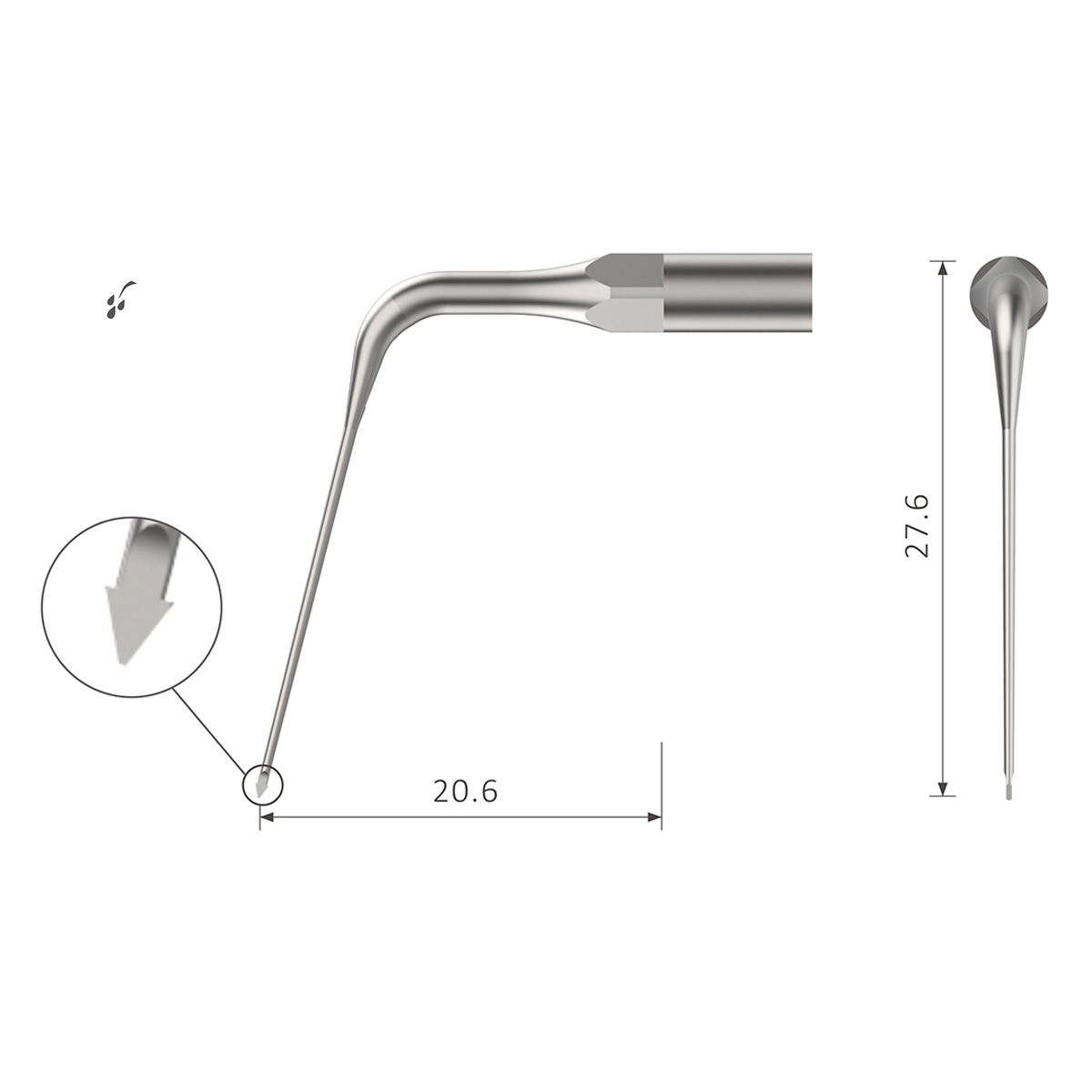 Xpedent Ultraschallspitze eROGP Endo (passend für den Einsatz mit EMS® Geräten)