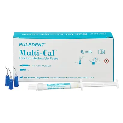 Pulpdent Corporation Multi-Cal Calcium Hydroxide Paste 4x1,2ml Spritze,8 Tips Pa Pulpdent Corporation Multi-Cal Calcium Hydroxide Paste 4x1,2ml Spritze,8 Tips Pa