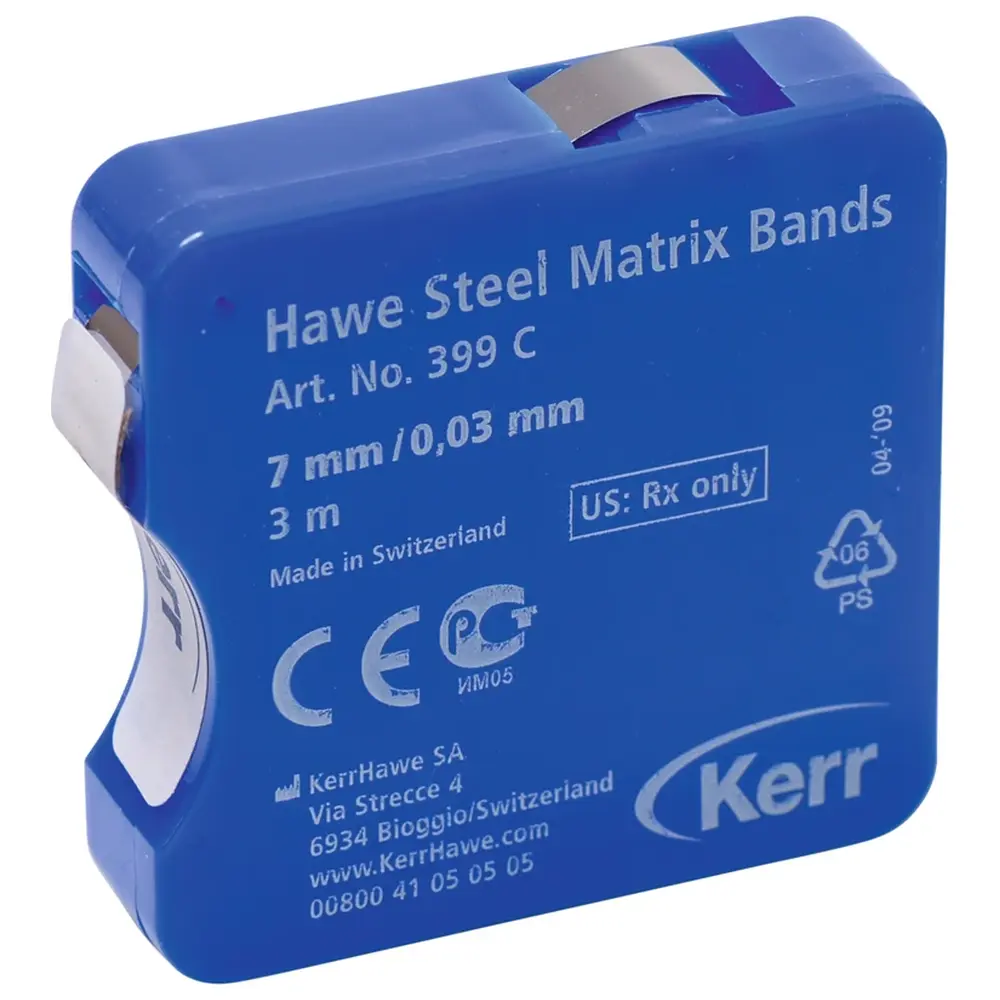 Kerr Stahl Matrizenbänder - Rolle 3 m Band Breite 7 mm, Stärke 0,03 mm