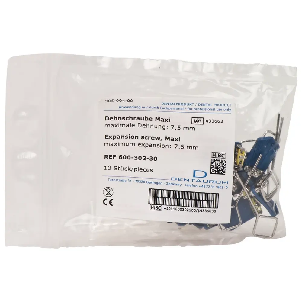 Dentaurum Dehnschrauben Edelstahl - Packung 10 Schrauben maxi