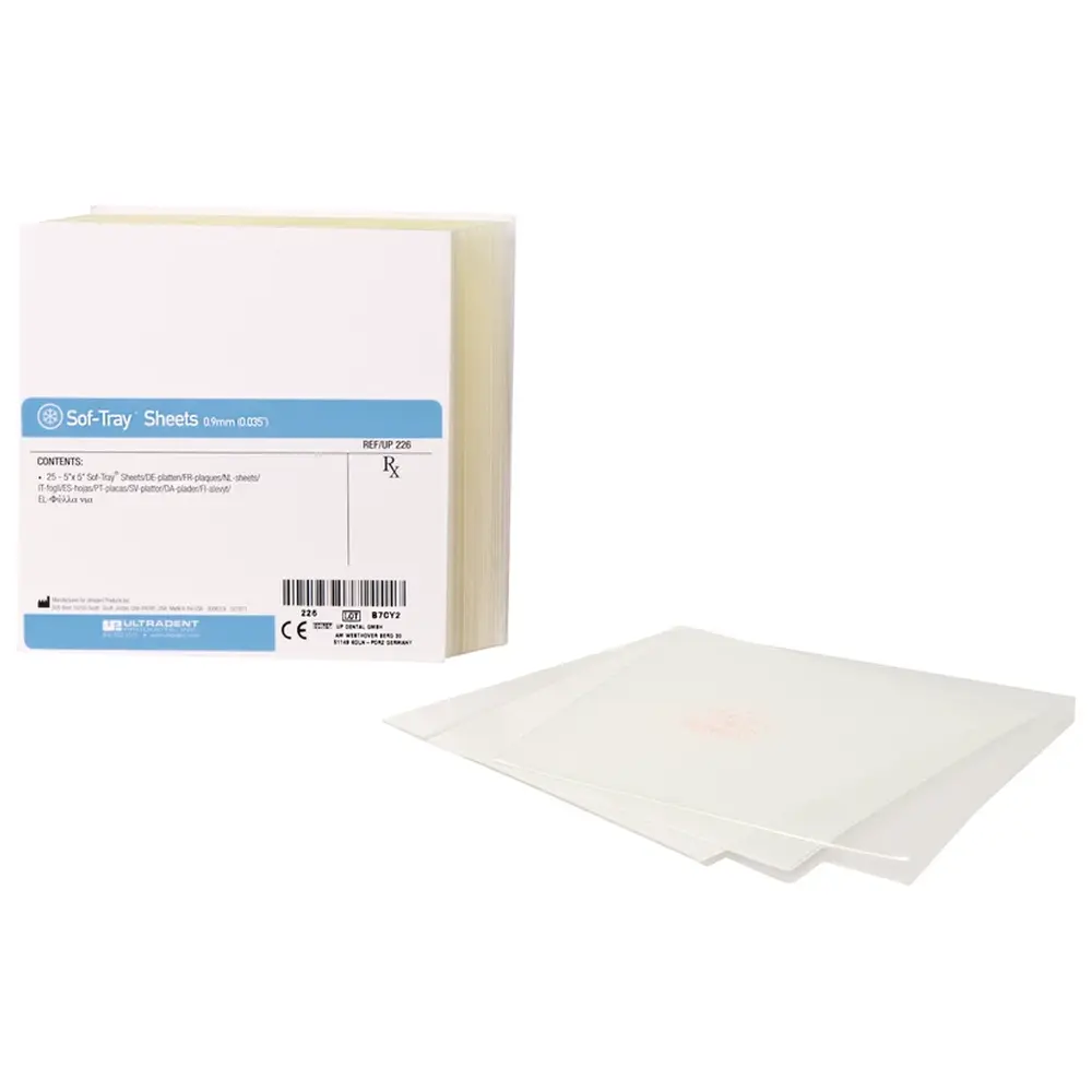 Ultradent Products Sof-Tray™ Sheets - Packung 25 Stück 127 x 127 mm, Regular