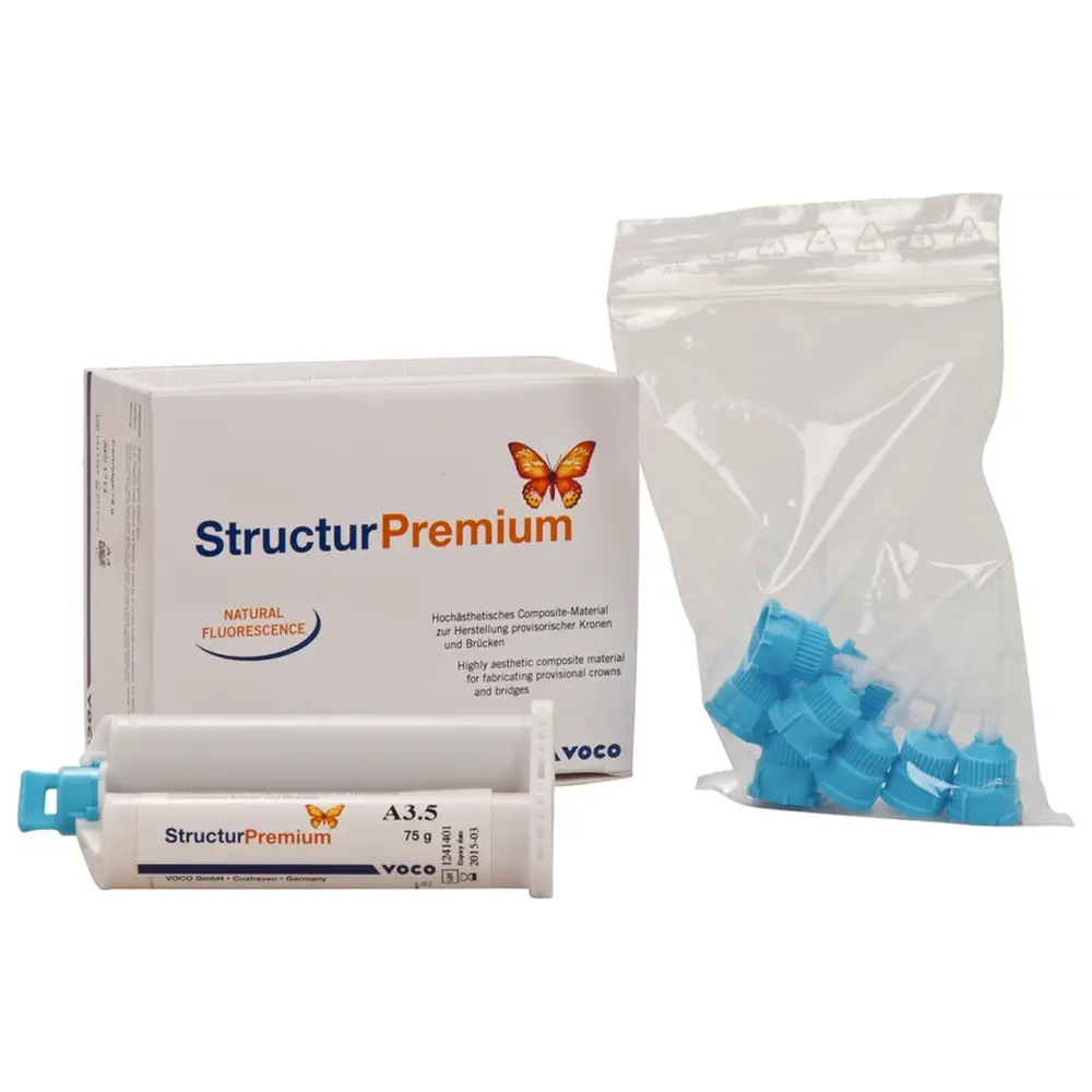 VOCO Structur Premium - Packung 75 g Doppelkartusche A3,5, Mischkanülen Typ 6