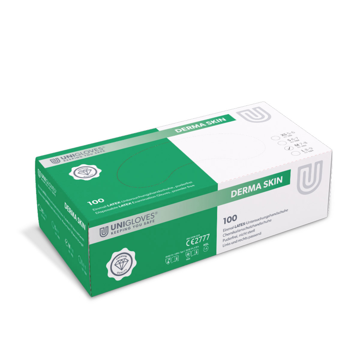 Derma Skin Latex Handsch. pdfr M 100St