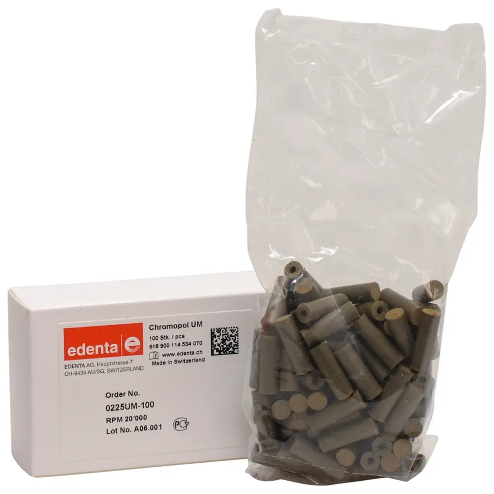 Edenta ChromoPol - Packung 100 Stück unmontiert, braun grob, Figur 114, 21 mm, ISO 070