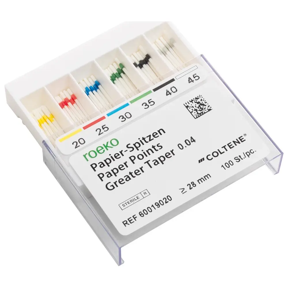 COLTENE roeko Papier-Spitzen Greater Taper - Packung 100 Stück Taper.04 ISO 040