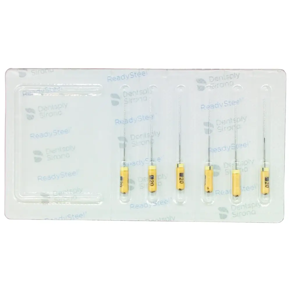 Dentsply Sirona READYSTEEL K-Files - Packung 6 Stück 31 mm ISO 020