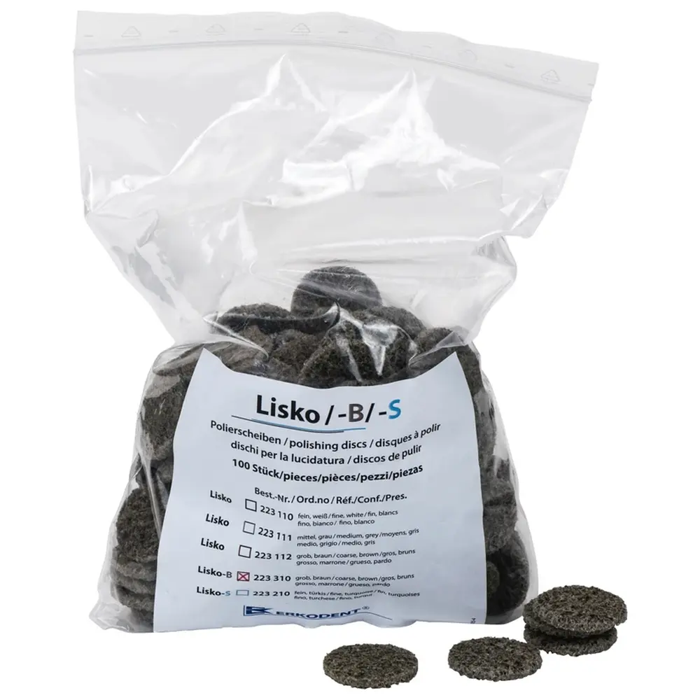 ERKODENT Lisko-B - Packung 100 Stück unmontiert, 4 Stützscheiben