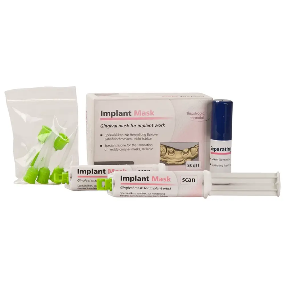 DETAX Implant Mask - Packung 2 x 10 ml Doppelkartusche mini-mix 1:1 Implant Mask scan, Zubehör