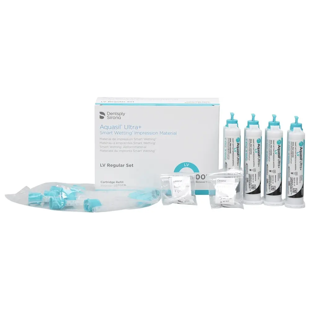 Dentsply Sirona Aquasil® Ultra+ - Nachfüllpackung 4 x 50 ml Doppelkartusche LV Regular Set, Zubehör