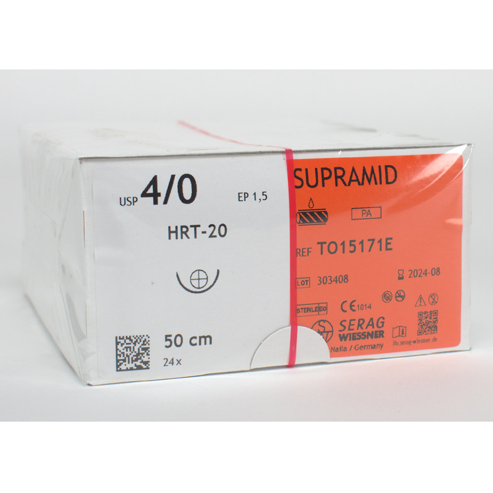 Supramid schwarz 4/0 HRT-20 2Dtz