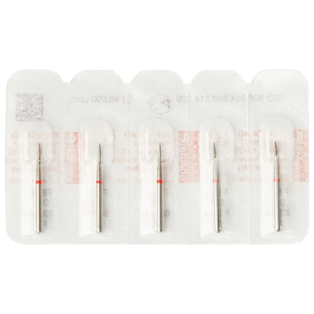 Edenta Diamanten 889 - Packung 5 Stück rot fein, FG, Figur 540 Flamme, 3,5 mm, ISO 009