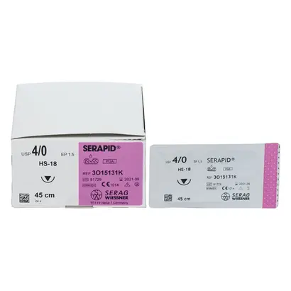 Serag-Wiessner SERAPID ungefärbt 45cm 4/0 HS-18 Pa 24 Serag-Wiessner SERAPID ungefärbt 45cm 4/0 HS-18 Pa 24