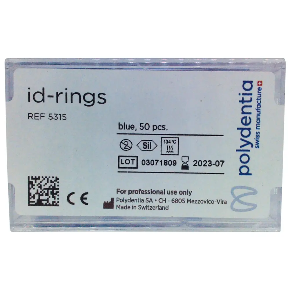 Polydentia SA ID Ringe - Packung 50 Stück blau