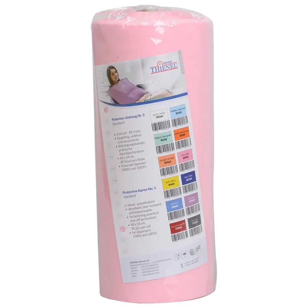 THIENEL Dental Patientenumhang Nr. 3 - Rolle 80 Stück rosa, 60 x 54 cm