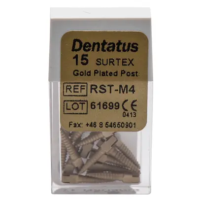 Dentatus AB DEN Surtex Wurzelstift vergoldet M4 Pa 15