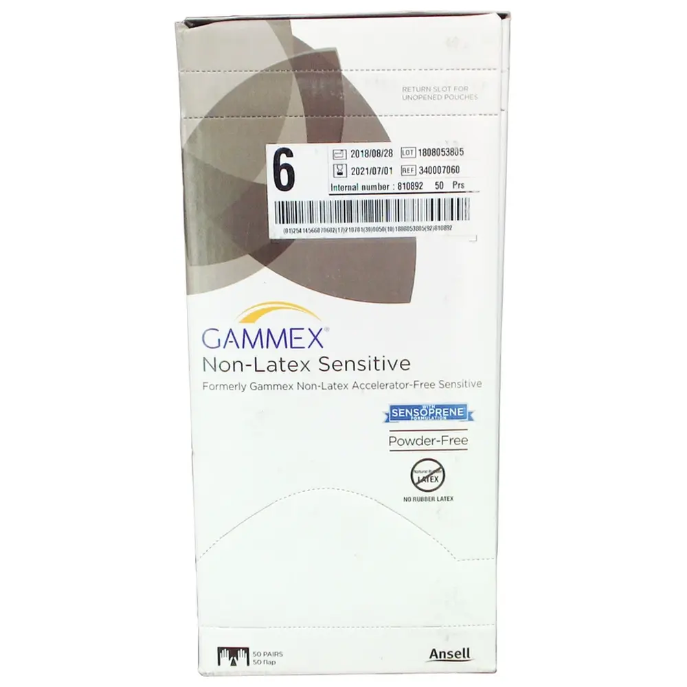 Ansell Gammex® Non-Latex Sensitive - Packung 50 Paar puderfrei, natur, Größe 6