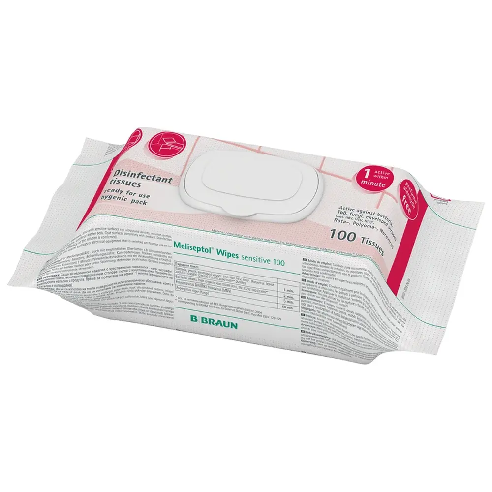 B. Braun Meliseptol® Wipes sensitive - Flowpack 100 Stück 18 x 20 cm