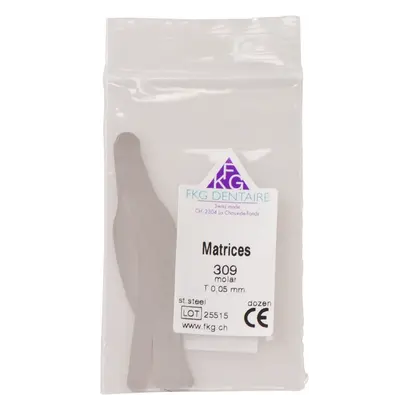 FKG Dentaire SA FKG Matrize Edelstahl 309 Molar T 0,05mm Pa 12