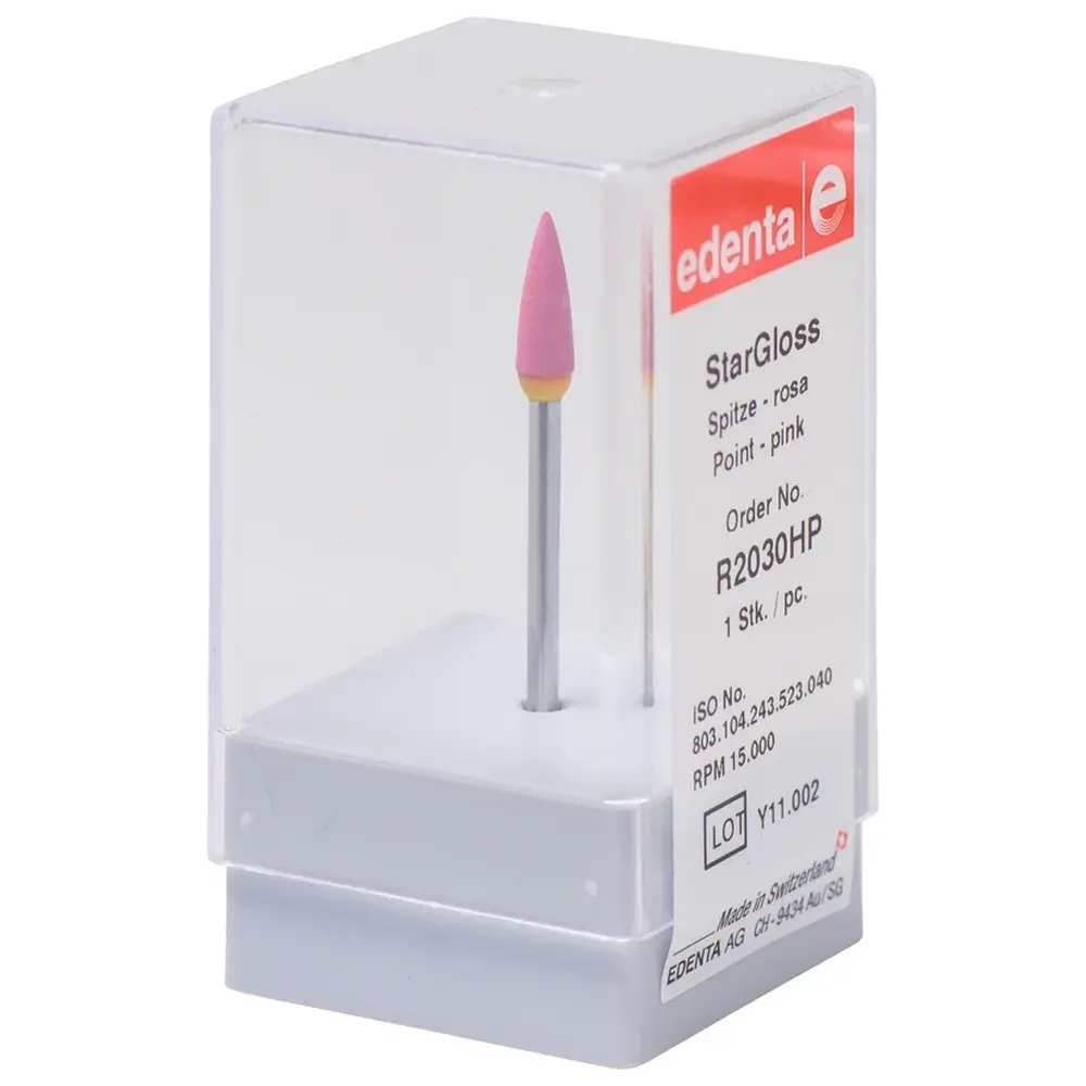 Edenta StarGloss - Stück rosa mittelgrob, HP, Figur 243 Spitze, 14 mm, ISO 040