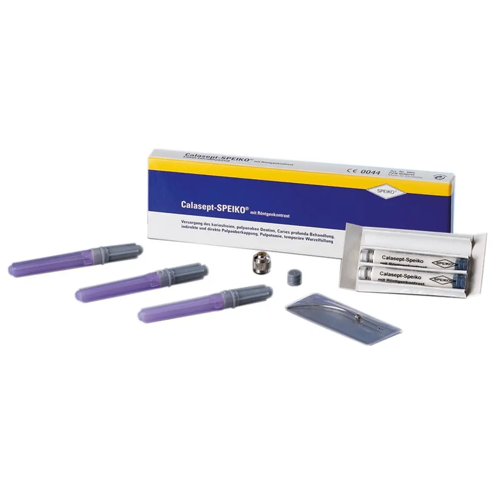 Calasept-SPEIKO® mit Röntgenkontrast - Packung 2 x 2,5 g Zylinderampullen, 3 Einwegkanülen, 1 gebogene Kanüle