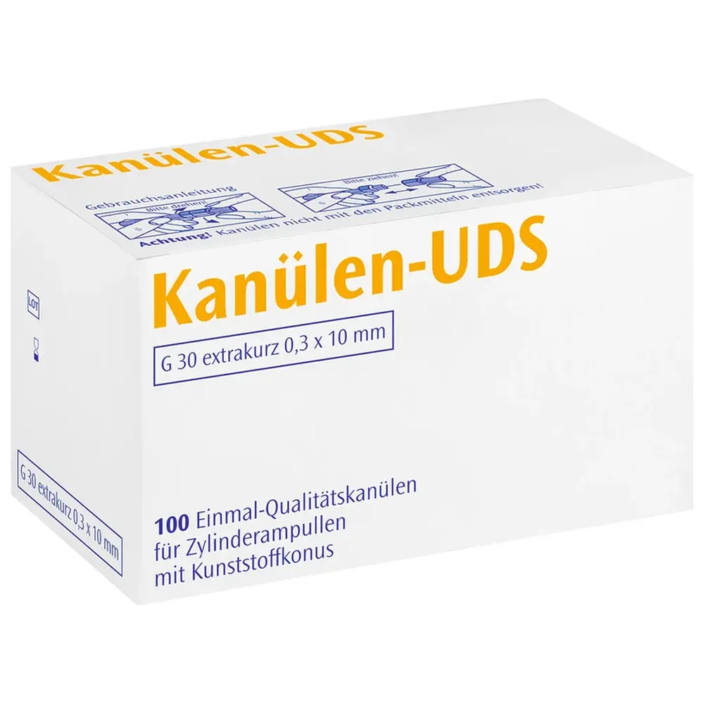 Septodont UDS Kanülen - Packung 100 Stück gelb G30 extrakurz, 0,3 x 10 mm, Kappe gelb