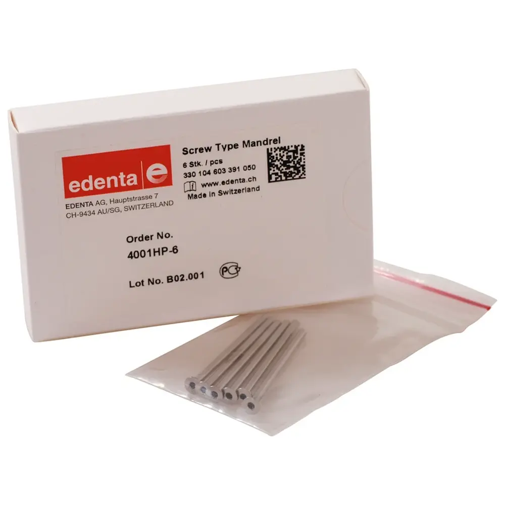 Edenta Schraubmandrelle 303 - Packung 6 Stück HP, 3 mm, ISO 050
