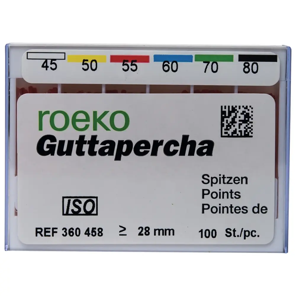 COLTENE roeko Guttapercha Spitzen - Sortiment 100 Stück ISO 045-080