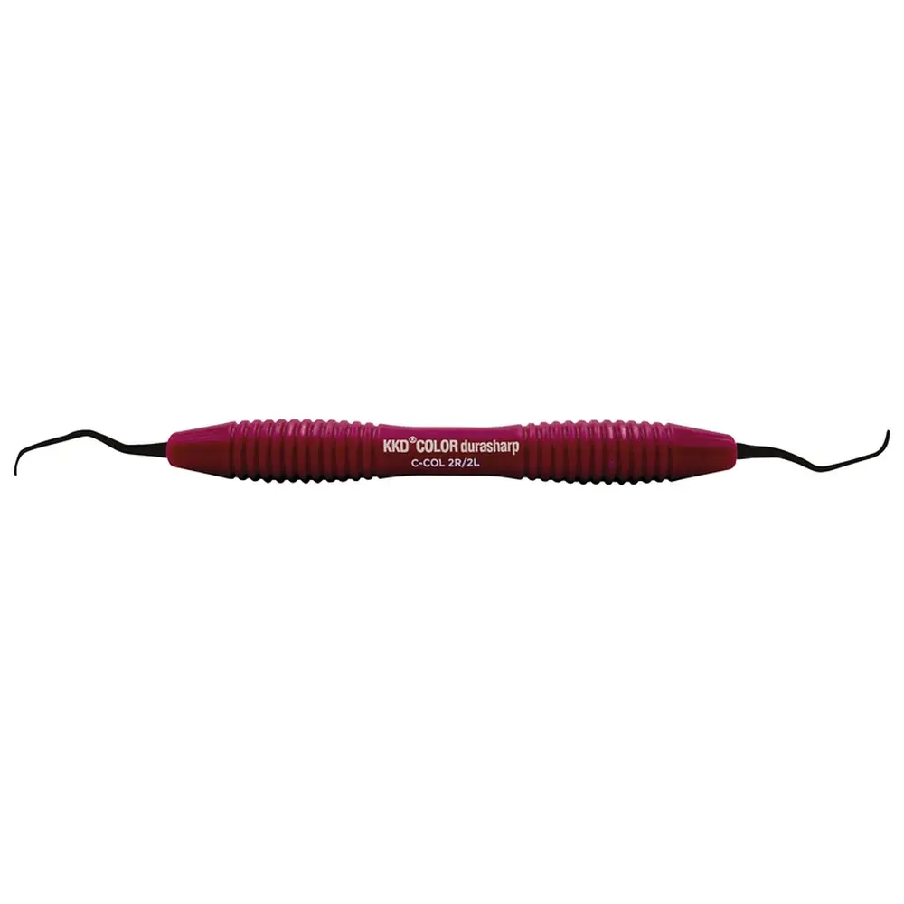 Kentzler-Kaschner KKD® COLOR durasharp Universal Kürette - Stück Figur 2R/2L, lila, mit ergonomischem Silicongriff
