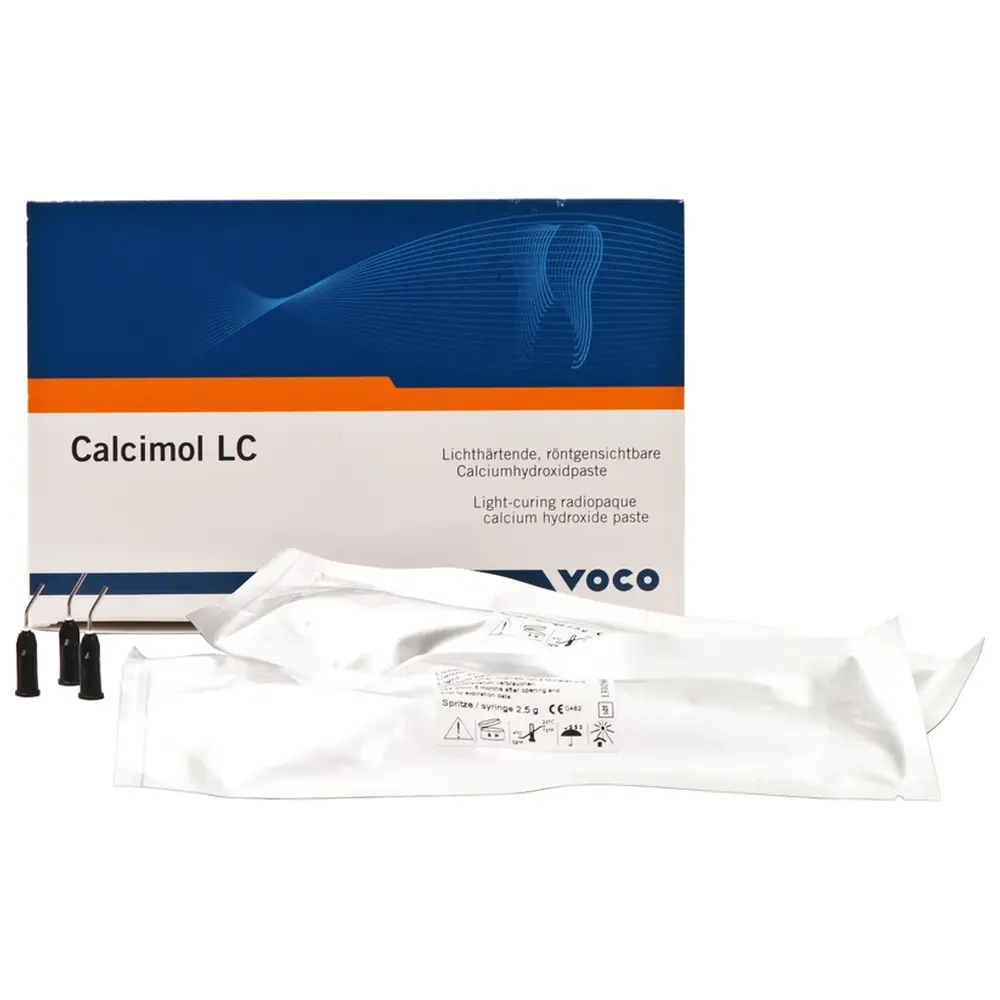 VOCO Calcimol LC - Packung 2 x 2,5 g Spritze mit Applikationskanülen Typ 41