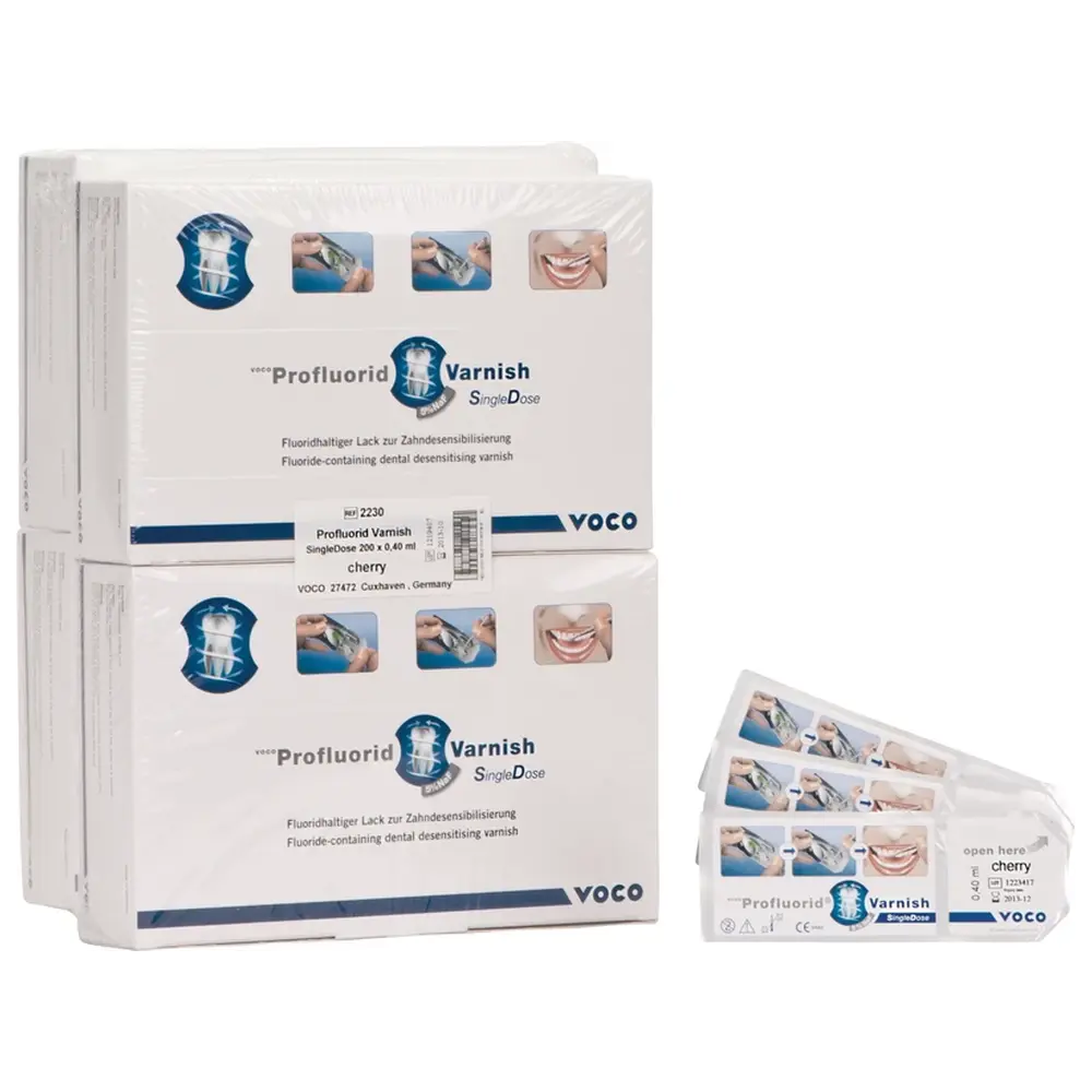 VOCO Profluorid® Varnish - Packung 200 x 0,4 ml Kirsche, Zubehör