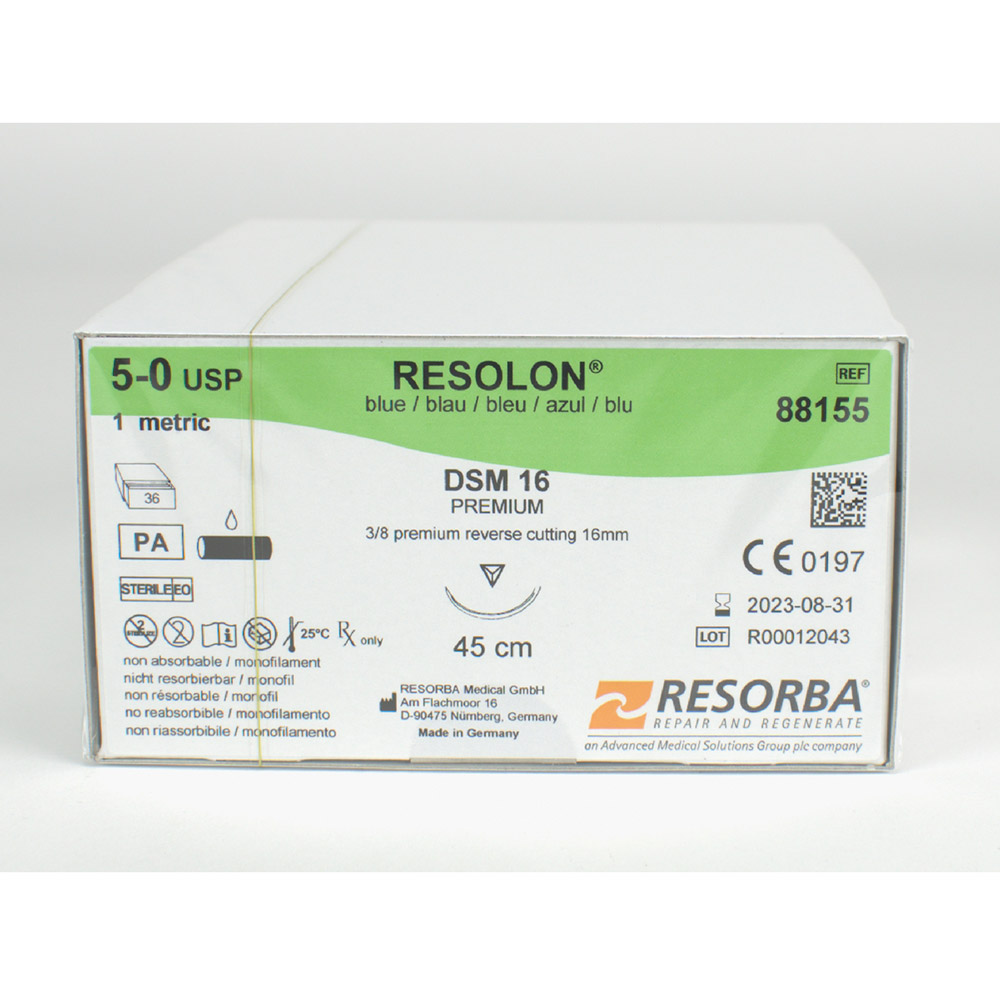 Resolon Monofil blau 5/0 DSM16 3Dtz
