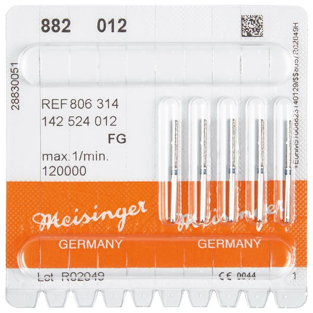 Hager & Meisinger Diamanten 882 - Packung 5 Stück blau mittel, FG, Figur 142 Zylinder rund, 10 mm, ISO 012