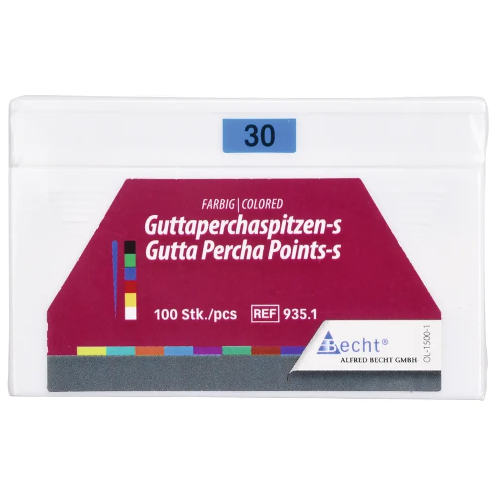 Becht Guttaperchaspitzen farbig - Packung 100 Stück ISO 030
