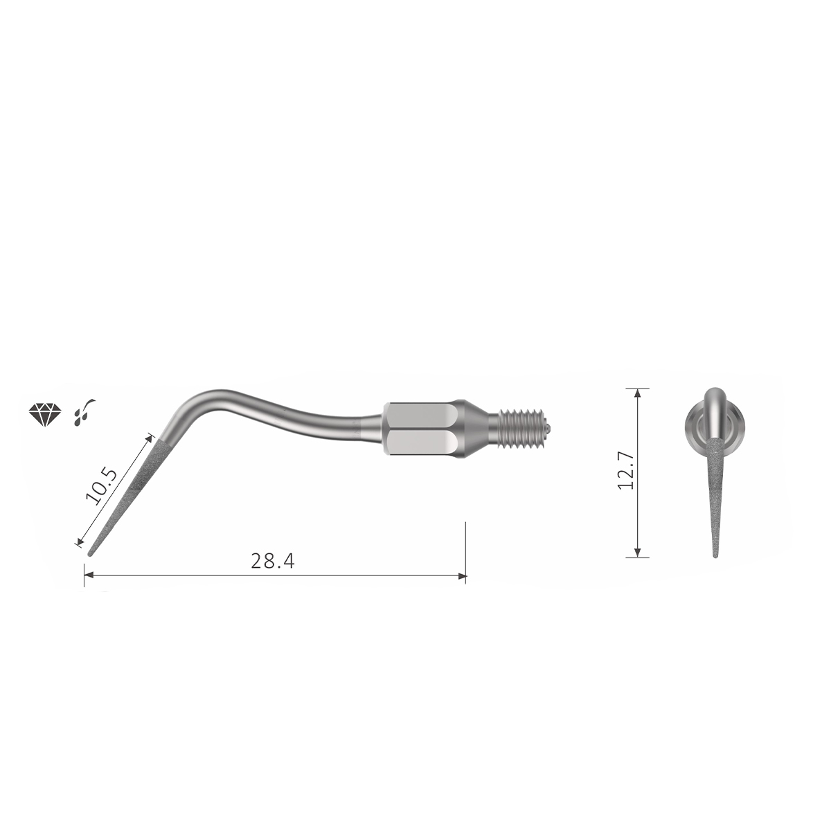Xpedent Ultraschallspitze k#67 diamantiert (passend für den Einsatz mit KaVo® SONICflex® Geräten)