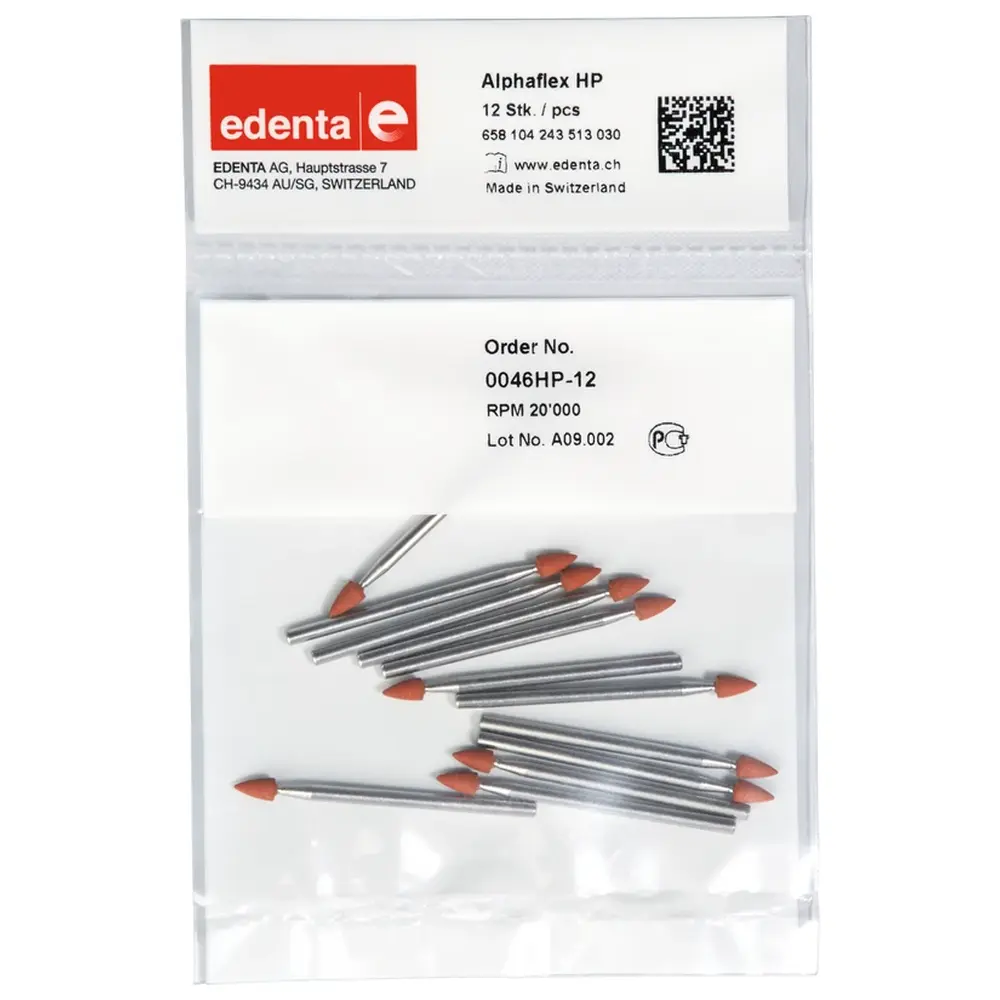 Edenta Alphaflex - Packung 12 Stück braun, HP, Figur 243, 6 mm, ISO 030