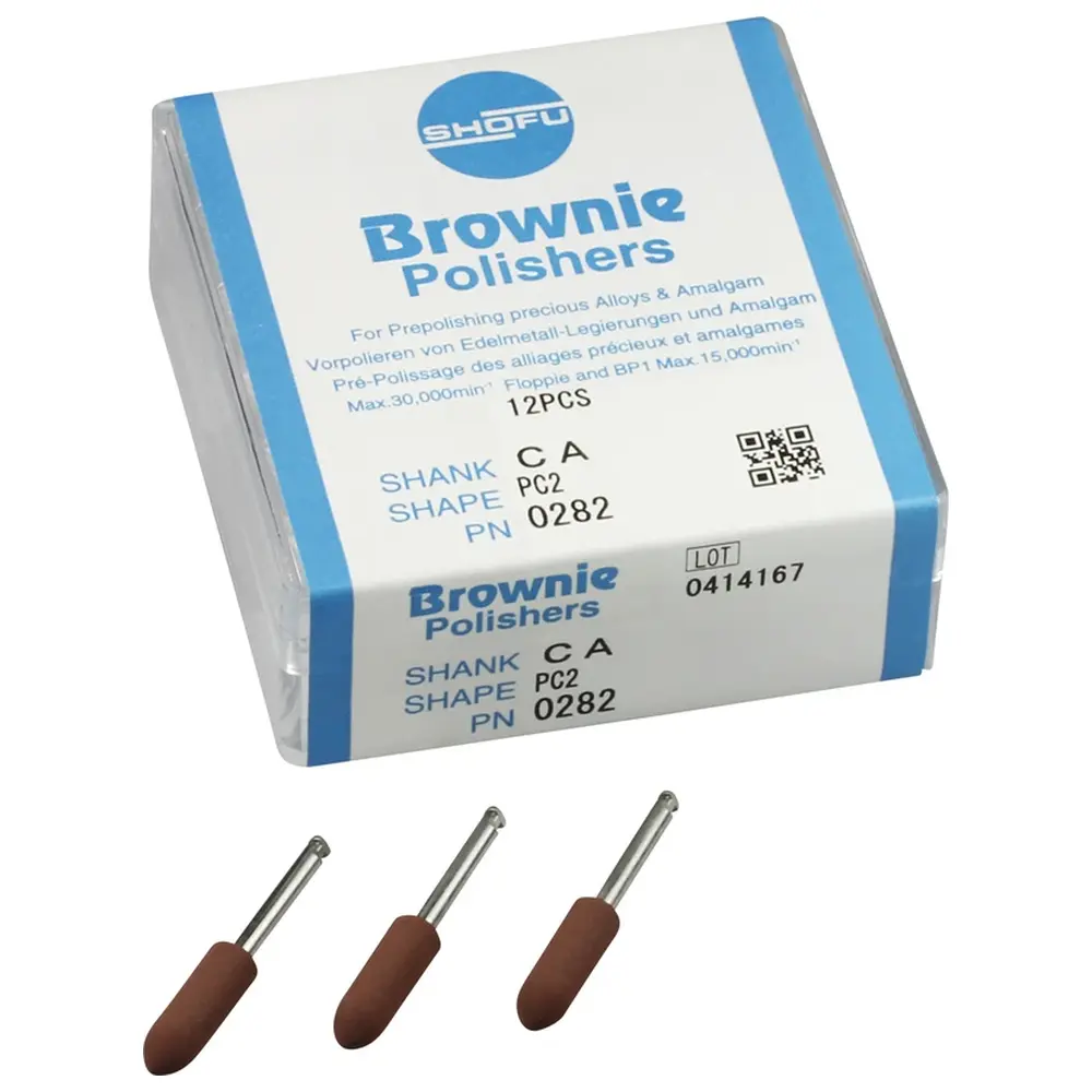 SHOFU Silikonpolierer - Packung 12 Stück braun, RA, Figur PC2, ISO 050