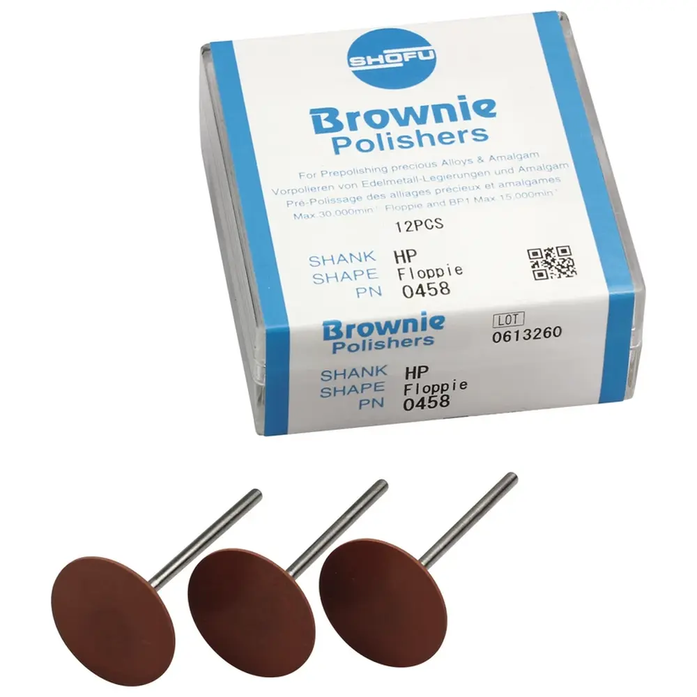 SHOFU Silikonpolierer - Packung 12 Stück braun, HP, Figur Floppie, ISO 220